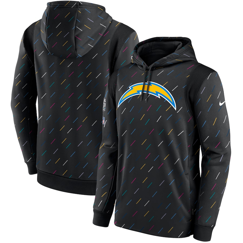 Men's Los Angeles Chargers 2021 Charcoal Crucial Catch Therma Pullover Hoodie Men's Los Angeles Chargers 2021 Charcoal Crucial Catch Therma Pullover Hoodie